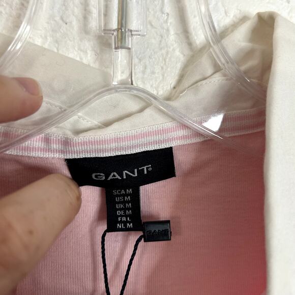 Gant GNH Neat Lightweight Rugger Polo Womens Size Medium Light Pink White NWT - Picture 5 of 6